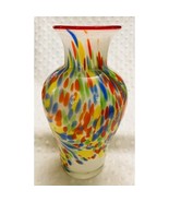 Vintage Italian Confetti Art Glass 10&quot; Hand-Blown Ginger Jar Shape Vase ... - $196.33 CAD