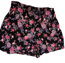 Torrid Boho Beachcore Tropical Black w/Pink Floral Print Pockets Shorts ... - $17.92 CAD