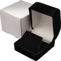 Earring Gift Box Black Velvet Flocked Jewelry Display - £7.16 GBP