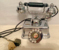 VINTAGE! French Style Rotary Chrome Telephone Silver Steel Singapore - £38.36 GBP