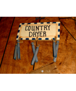 &quot;COUNTRY DRYER&#39;  wall hanging with &#39;clothes pins&#39; - blue/black - LAUNDRY... - $6.93