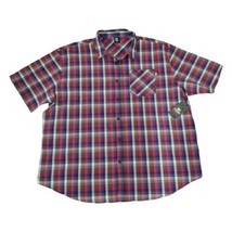Ecko Unltd Mens Plaid Shirt 5XL NEW Button Front Big Tall Short Sleeves Pocket  - £26.02 GBP