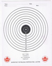 Vintage Supertest Petroleum Canada Rifle Target Bullseye Sheet - $3.60