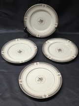 MIKASA GRANDE IVORY 7.5&quot; Salad Plates TROPEZ Shades Of Gray Floral Band ... - £19.91 GBP