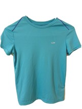 Champion Girls T Shirt Size L Green blue Athletic Round Neck Short Sleeved - £4.37 GBP