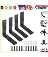 8 Pack Heavy Duty Black Steel L Corner Brace 6&quot;x6&quot; for Shelf Support - $47.54 CAD