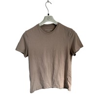 EVERLANE UNIFORM Crewneck Tee Beige Cotton T-Shirt Size Small - $11.87