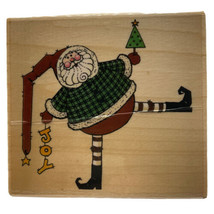 Christmas Santa Falling Off Roof Uptown Rubber Stamps Sandi Gore Evans L25049 - £11.37 GBP