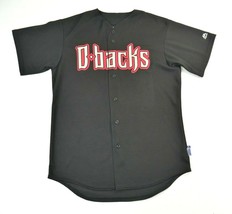 Arizona D Back Jersey #11 Majestic Black Short Sleeve Button Front Mens Medium - $29.74