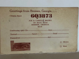 Vintage CB Ham Radio Card 6Q3873 Bremen Georgia - £3.86 GBP