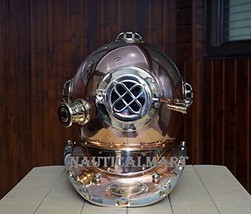 Marine Deep Sea Divers Diving Helmet US Navy Mark V Copper Brass Diving ... - $5,639.81 MXN