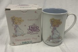 1989 Precious Moments Coffee Mug Personalized Name &#39;Christine&#39; - £3.80 GBP