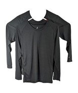 Womens Black Long Sleeve Shirts Medium Blank Plain Performance Tops with... - $601.14 MXN