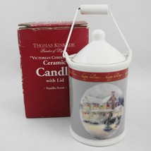 Thomas Kinkade Victorian Christmas III Ceramic Vanilla Candle w Lid Giftco 2004 - £6.89 GBP