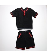 Vintage 90s Streetwear Mens Small 2 Piece Lined Leather Shorts Outfit Se... - £93.38 GBP