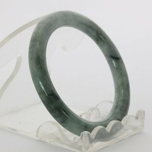 Jade Bangle Burmese Jadeite Comfort Cut Round Stone Bracelet 44.2 mm Size 5.5 - £33.42 GBP