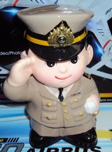 Doll Thai Navy SOLDIER MILITARY Piggy bank ceramic MP show baby saving - $32.73