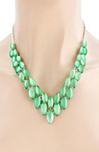 Light Green Ice Crystals Necklace Earrings Set Costume Jewelry Casual , ... - £15.15 GBP