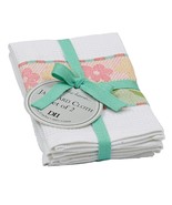 Dishcloth Set of 2 Design Imports Flower Stripe Jacquard Cotton 13 x 13&quot; - £11.71 GBP