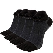 Cotton Toe Socks Five Finger Socks No Show Crew Athletic Running Socks 4 Pairs,S - £27.30 GBP