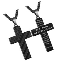 18+2 Inch Cross Necklace Bible Verse Stainless Flag - $58.79