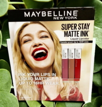 Set Of 3 Pcs Of Maybelline Super Stay Matte Ink Liquid Lip Color 0.17oz Each New - £19.14 GBP