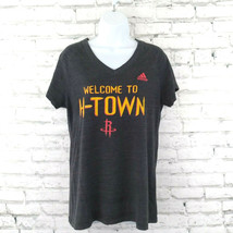 Adidas T Shirt Womens XL Gray Welcome to H-Town Short Sleeve Houston Rockets NBA - £14.07 GBP
