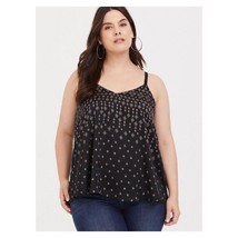 Torrid Sophie Diamonds a Dozen Black Satin Cami Camisole tank top, Size M - $391.58 MXN
