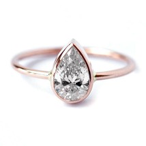 14K Rose Gold Plated 2 Ct LC Moissanite Solitaire Promise Engagement Ring Xmas - £69.55 GBP