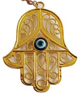 Renaissance golden metal hamsa evil eye original design from Israel holy... - £8.39 GBP