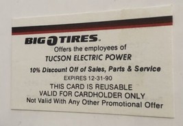 Big O Tires  Vintage Business Card Tucson Arizona BC2 - $3.95