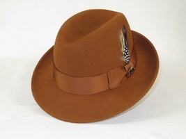 Men Bruno Capelo Hat Australian Wool Crushable Center Dent CHICAGO CH303 Cognac - £52.92 GBP