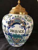 Antique DELFT Holland large polychrome tobacco jar. Marked bottom - $413.97