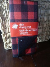 Dish Drying Mat 12 In X 18 Red &amp; Black Plaid - $14.73