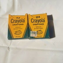 Lot of 2 - 24 Packs Vintage Crayola Crayons Binney &amp; Smith Different Brilliant - £12.73 GBP