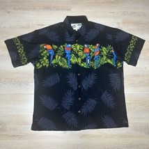 KOKO ISLAND Hawaiian Shirt Button Up Parrots Chest Band Made in USA Mens... - $16.83