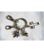 New Alloy Metal Keychain - Cross, Skull and Marijuana  - Made in Japan - $9.33 CAD