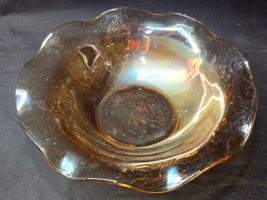 JEANNETTE Vegetable Serving Bowl FLORAGOLD LOUISA Ruffled Edge 9.5&quot; Vintage - $420.84 MXN