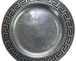 Vintage Wilton Columbia Pa Pewter 11&quot; Plate Greek Aztec Design Silver Black - £23.59 GBP