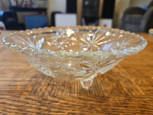 Star Design Jewelry Glass Bowl/Nut Bowl/Snack Dish, Clear,6.5'' Diameter Vintage Item image 2