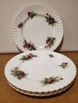 4 Royal Albert Bone China Highland Thistle Dinner Plates Made In England - $148.49