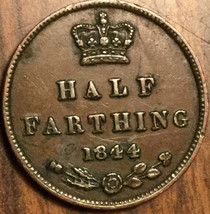 1844 Uk Gb Great Britain Half Farthing Coin - £19.45 GBP