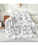 Soccer Balls Sport Double-Layer Flannel Sherpa Blanket 51" × 59" - $45.00
