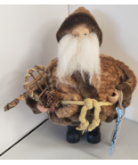 Santa Claus St Nick Figurine Faux Fur Coat Boots Sled Snow Shoes Rare 8 ... - $38.47 CAD