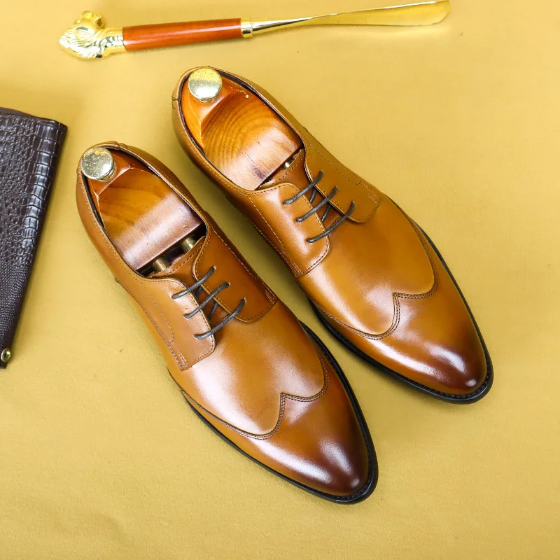  handmade oxford dress shoes men genuine cow leather suit shoes footwear wedding formal thumb200