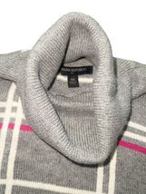 Banana Republic XS Turtleneck Sweater Gray Plaid Cotton Blend NWOT image 2