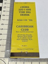 Matchbook Cover   Caribbean Club  Bar and Restaurant Key Largo, FL  gmg - £9.54 GBP