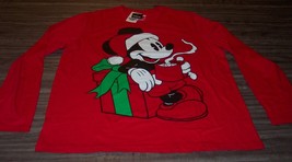 Walt Disney Mickey Mouse In Santa Hat Christmas Long Sleeve T-Shirt 2XL Xxl New - $24.74