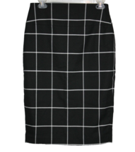 Express Black White Windowpane Women&#39;s Size 4 Pencil Straight Skirt Knee... - $22.50