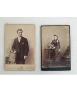 Lot of 2 Post Mortem cabinet photos of a man and a woman 4.25&quot; x 6.5&quot;  V... - $35.67 CAD